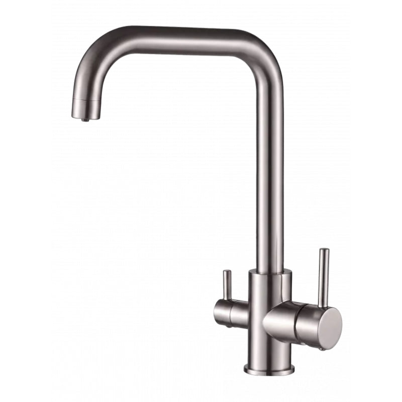 Robinet 3 voies Berlin PureOsmose en acier inoxydable, bec angulaire