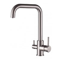 Robinet 3 voies Berlin PureOsmose en acier inoxydable, bec angulaire