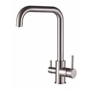 Robinet 3 voies Berlin PureOsmose en acier inoxydable, bec angulaire