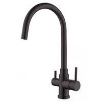 Robinet 3 voies London PureOsmose en finition noir mat, bec col-de-cygne
